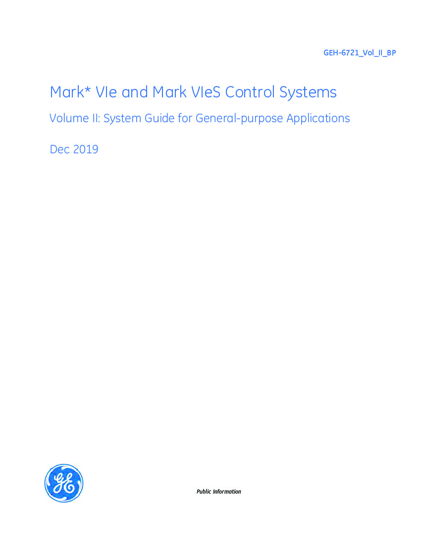 First Page Image of IS200TBAIH2C GEH-6721 Mark VIe and Mark VIeS Control Systems Manual.pdf